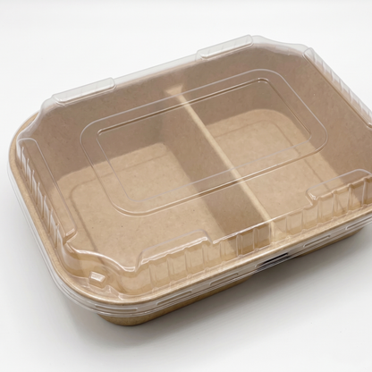 32 oz Paper Lunch Boxes | Double Compartment Takeout Containers for Restaurants | 300 per Case