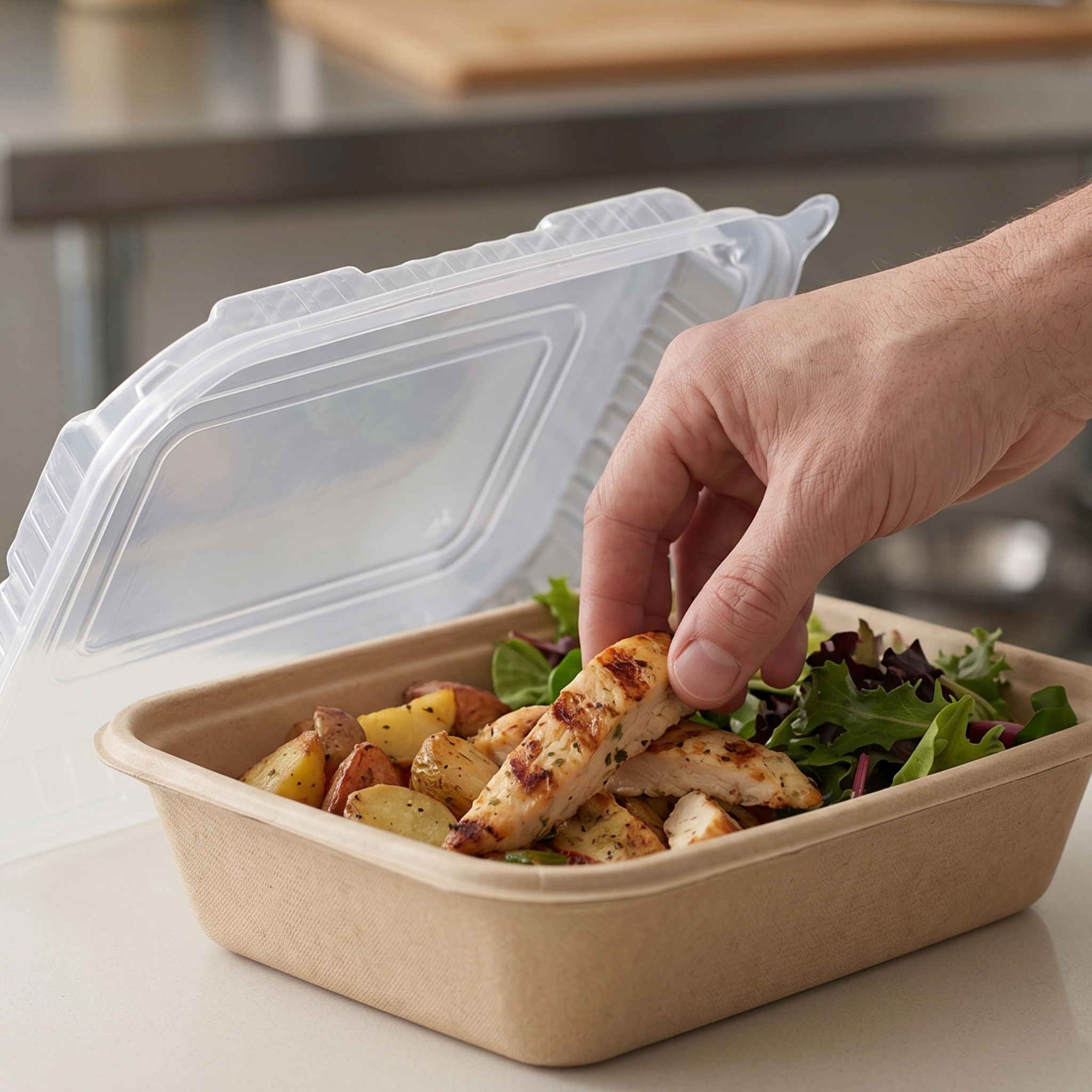 32 oz Paper Lunch Boxes | Single Compartment Takeout Containers for Restaurants | 300 per Case