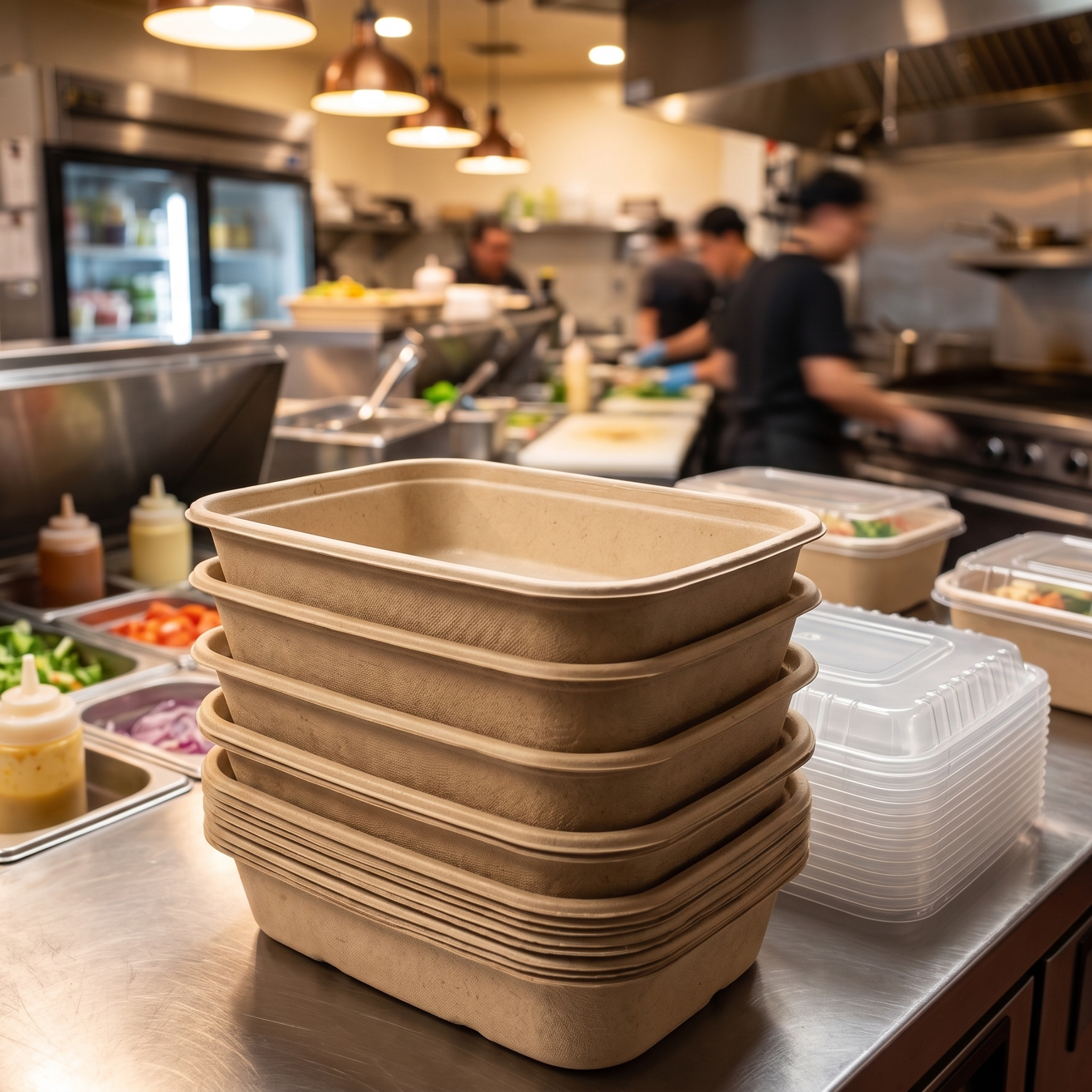 32 oz Paper Lunch Boxes | Single Compartment Takeout Containers for Restaurants | 300 per Case