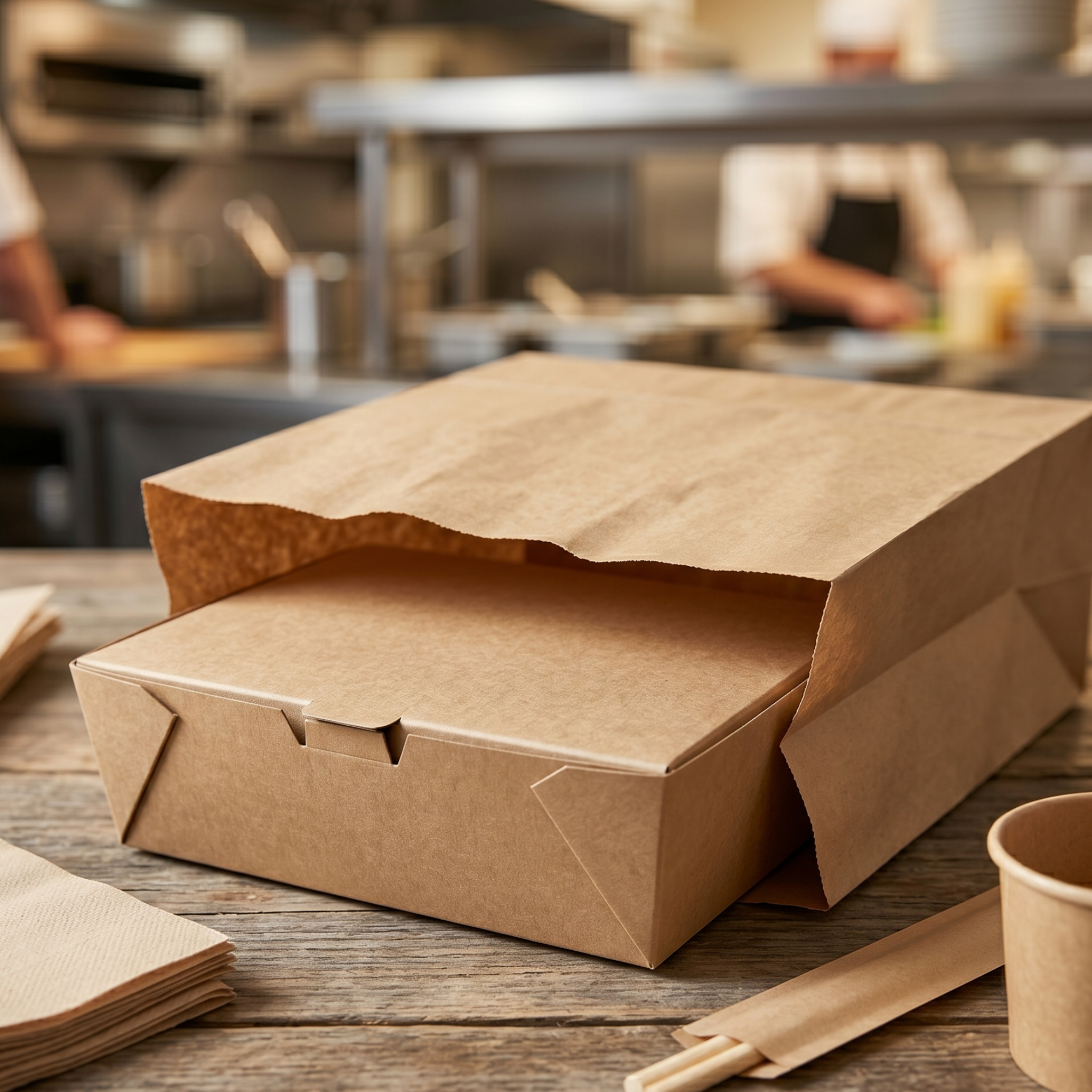 34 oz Kraft Paper Food Boxes | Takeout Containers for Restaurants & Catering | 300 per Case