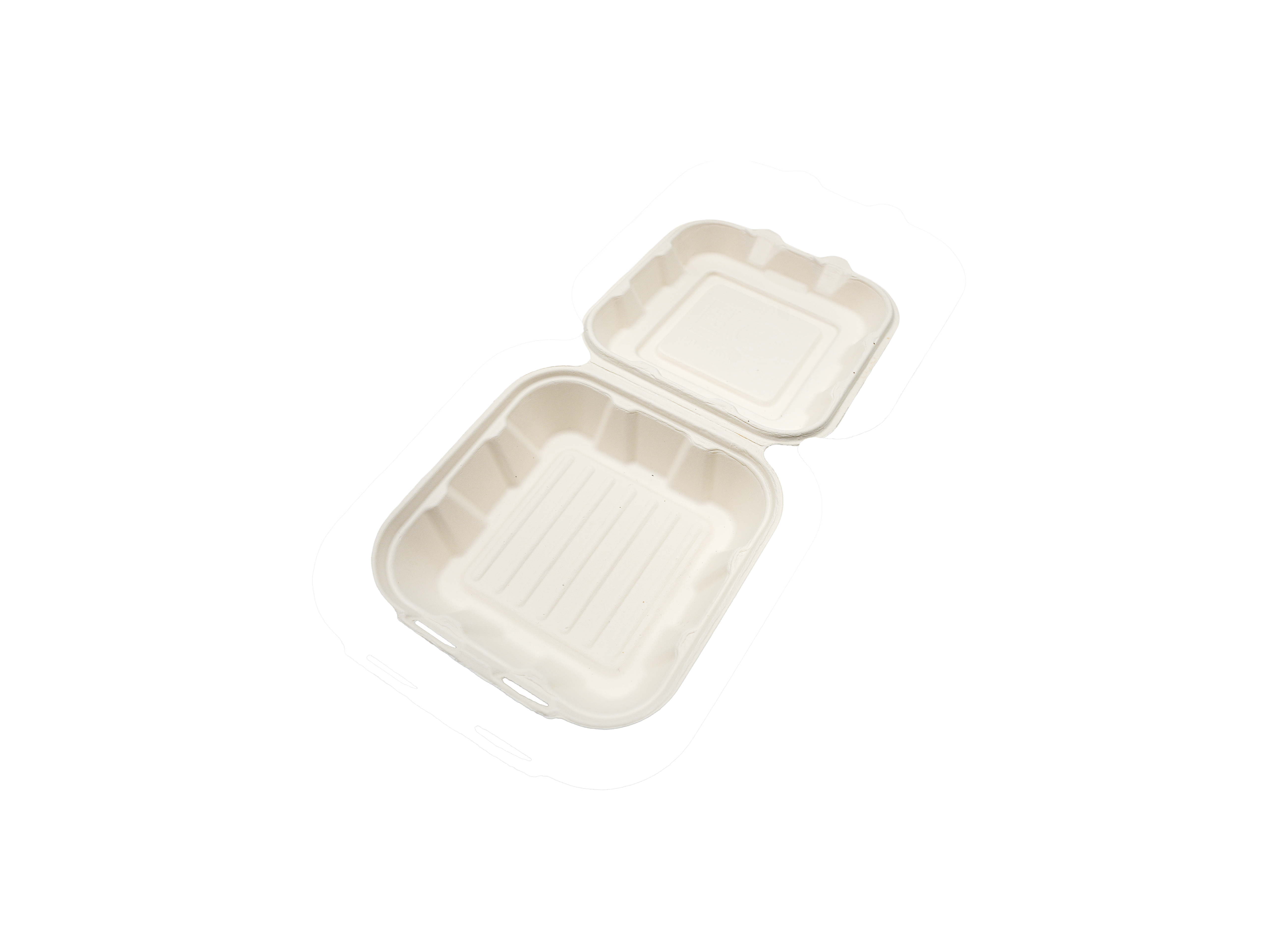 8" x 8" Biodegradable Clamshell -1 Compartment