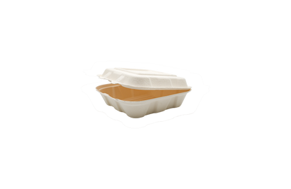 8" x 8" Biodegradable Clamshell -1 Compartment