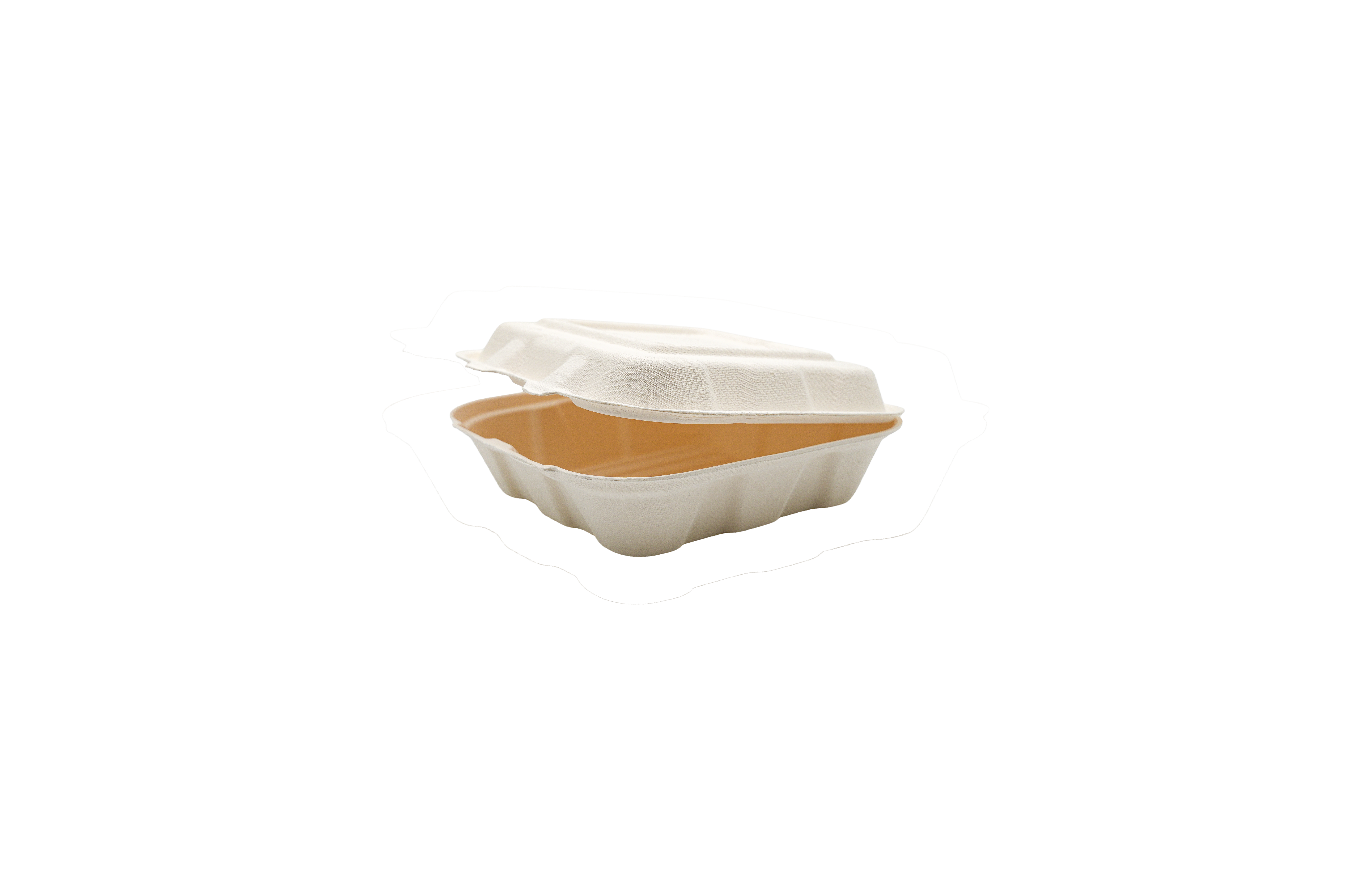 8" x 8" Biodegradable Clamshell -1 Compartment