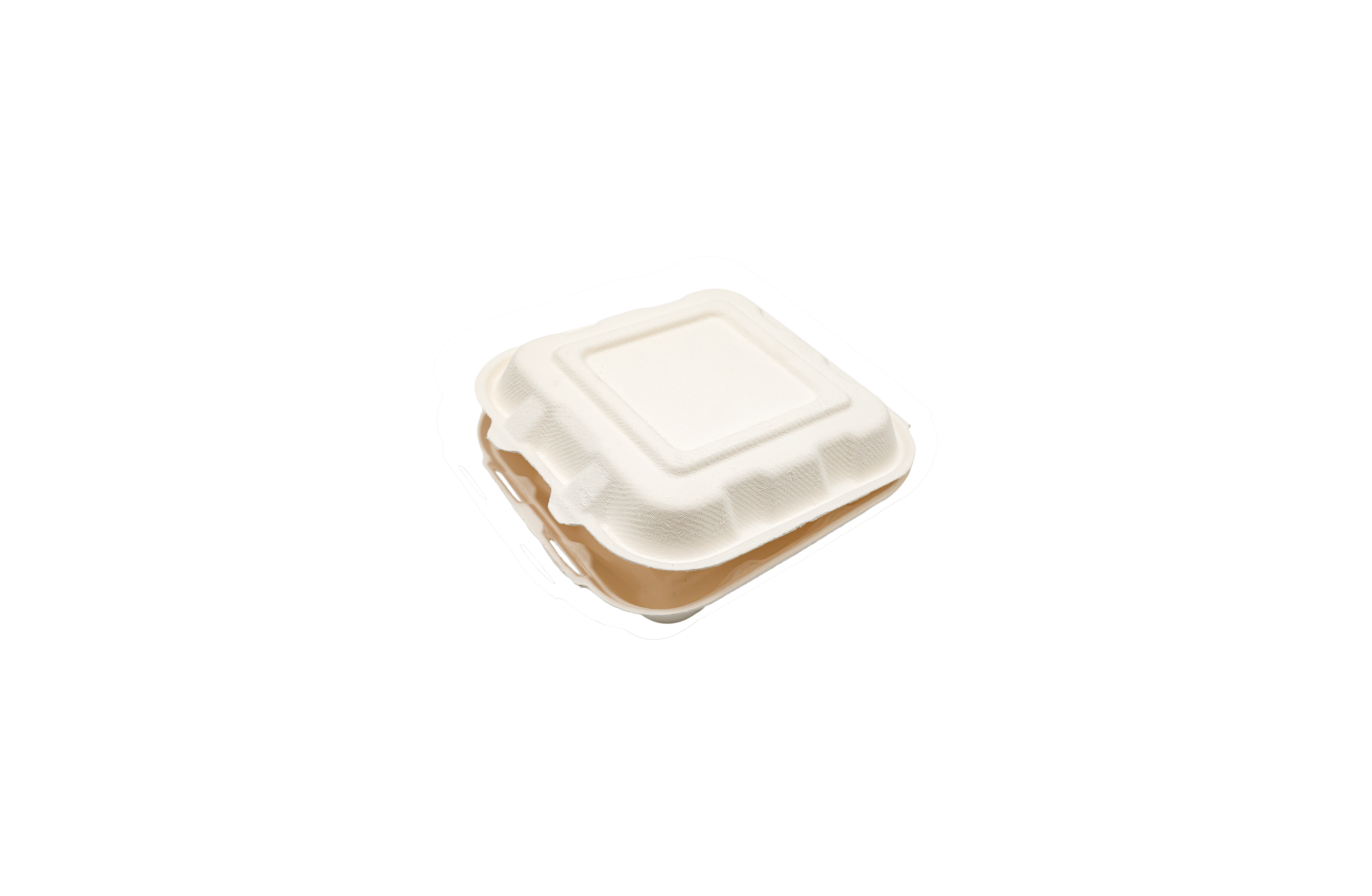 8" x 8" Biodegradable Clamshell -1 Compartment