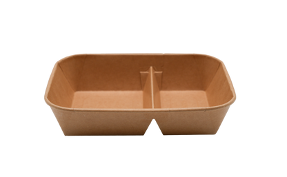 Rectangular Paper Food Box - Two Compartments