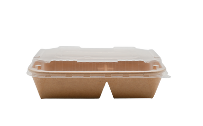 Rectangular Paper Food Box - Two Compartments