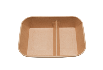 Rectangular Paper Food Box - Two Compartments